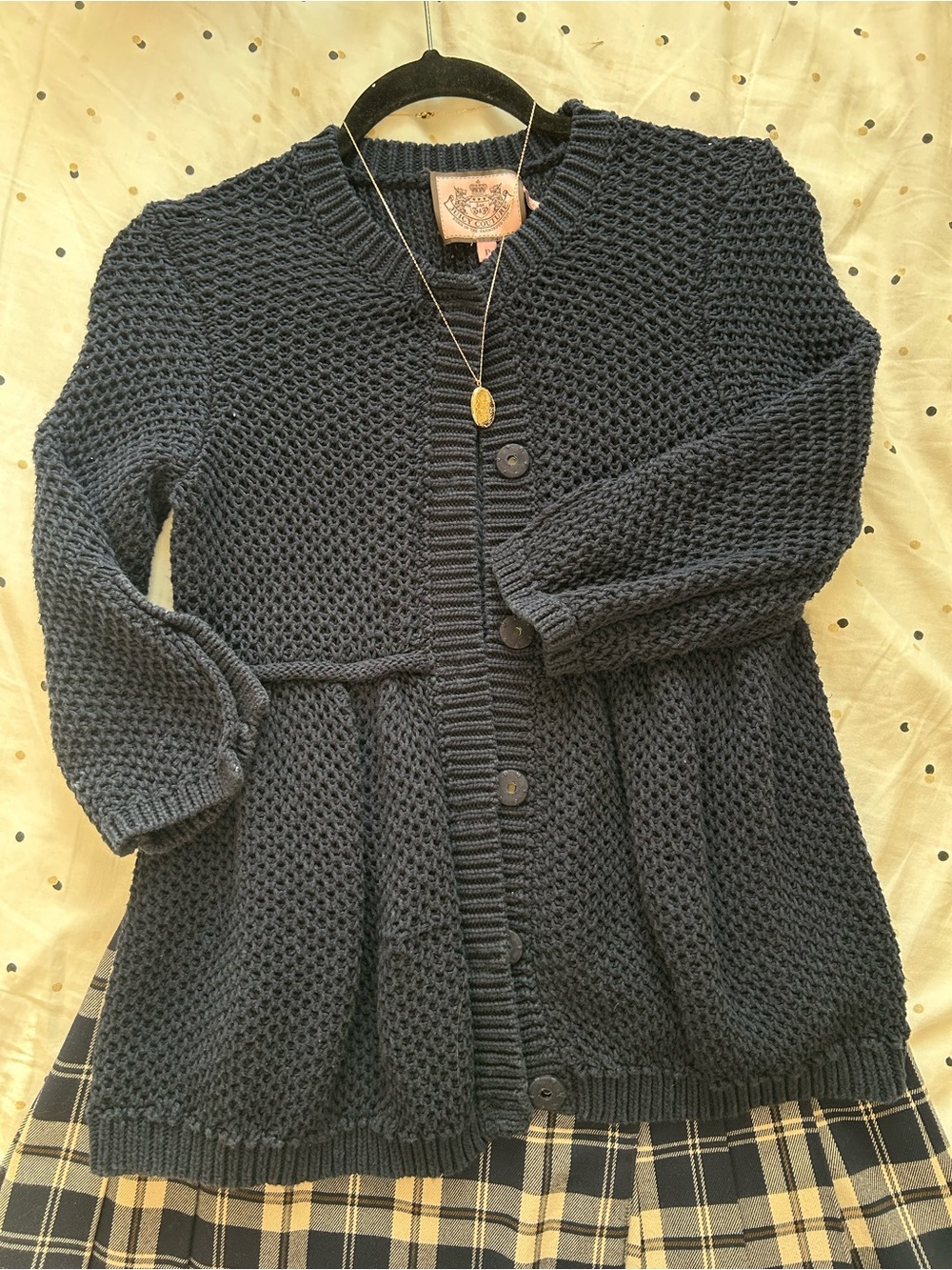 Juicy Couture Navy Knit Button-Front Sweater Cardigan